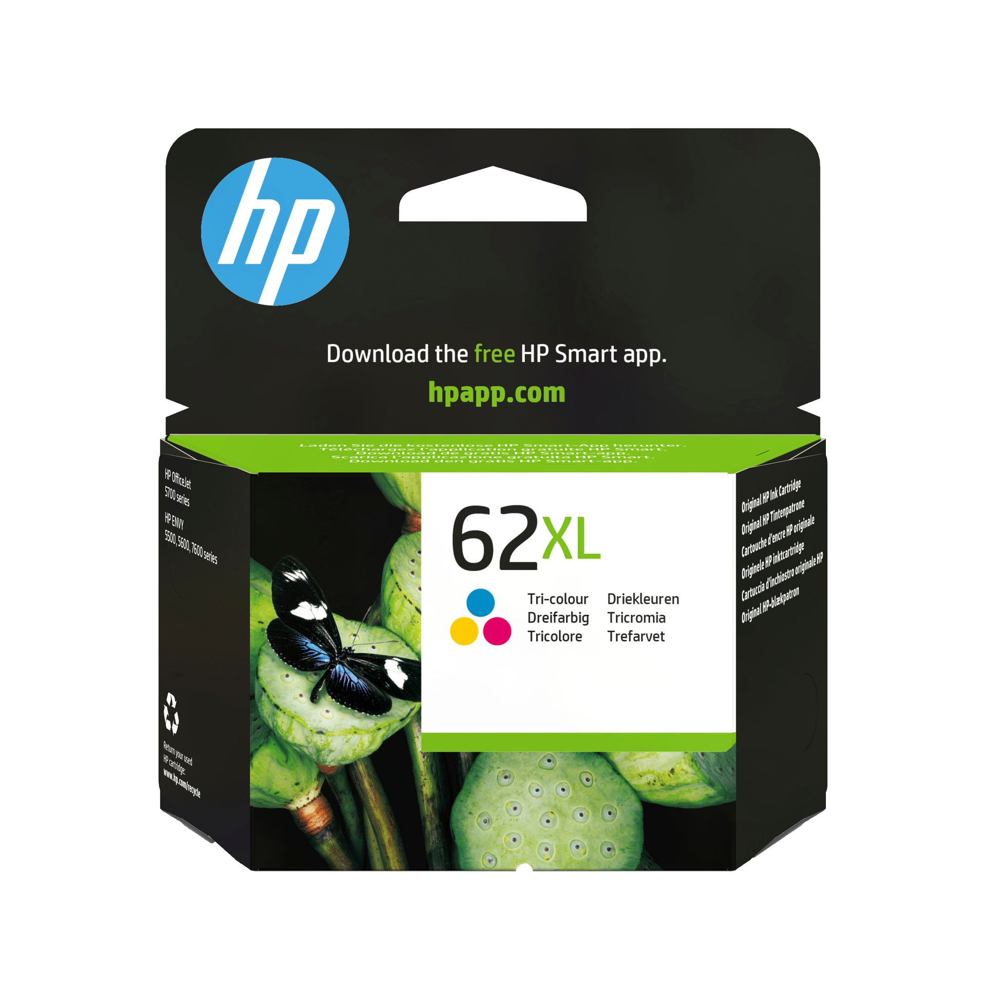 HP Tinteiro original 62XL Tricolor de elevado rendimento, imagem 1