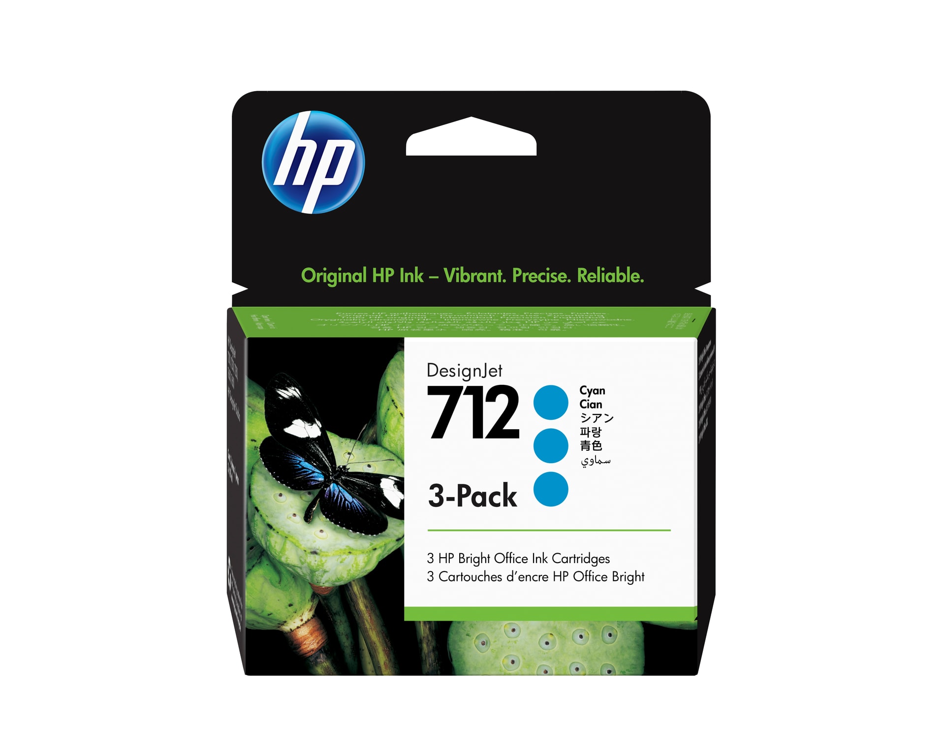HP Conjunto de 3 tinteiros ciano 712 DesignJet de 29 ml, imagem 1