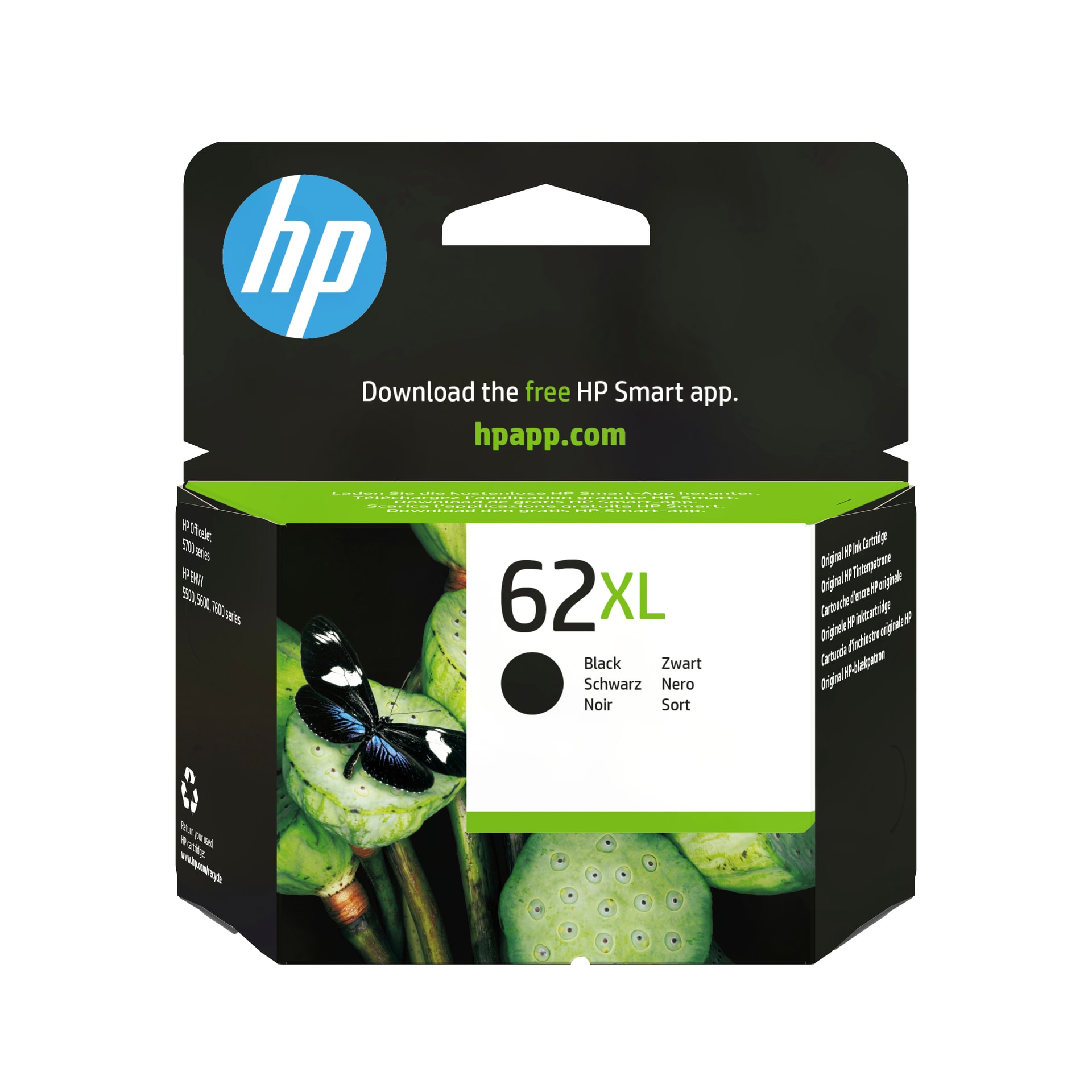 HP Tinteiro original 62XL Preto de elevado rendimento, imagem 1