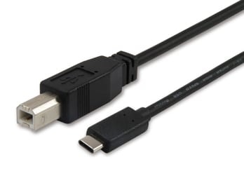 EQUIP CABO USB 2.0 B-C M/M 1MT PRETO, imagem 1