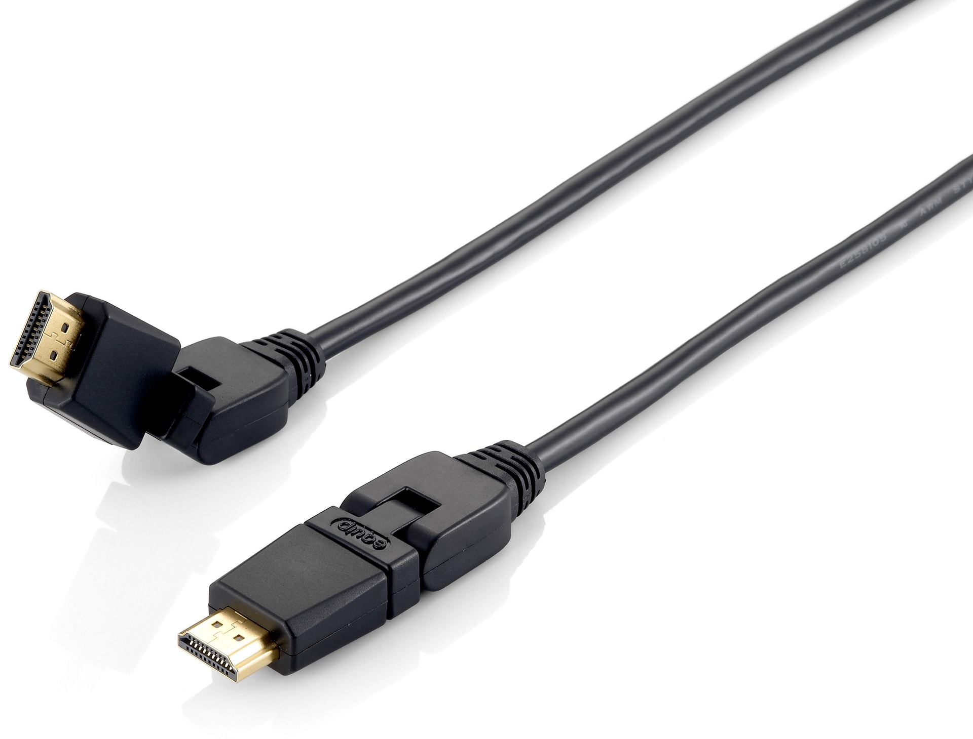 Equip 119361 Cabo HDMI 2.0 giratório, 1,0 m, ficha giratória, 4K/60 Hz