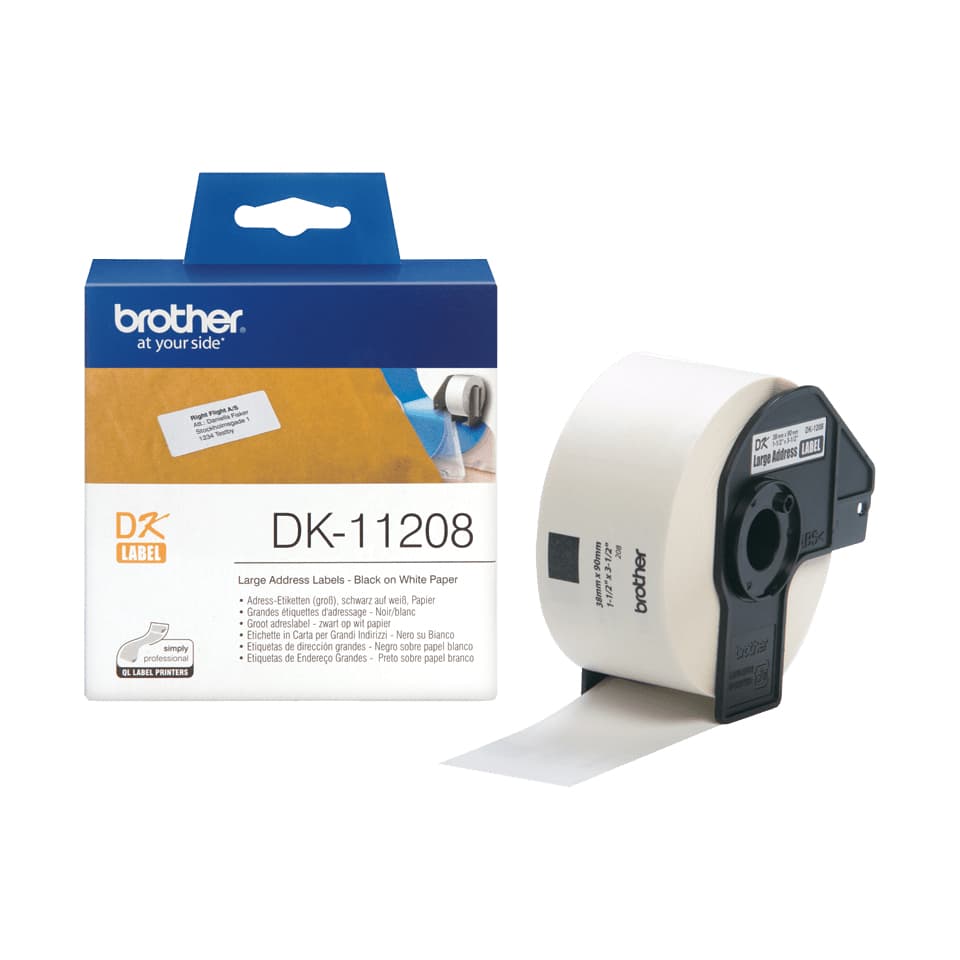 BROTHER P-Touch DK-11208 die-cut adress label big 38x90mm 400 labels
