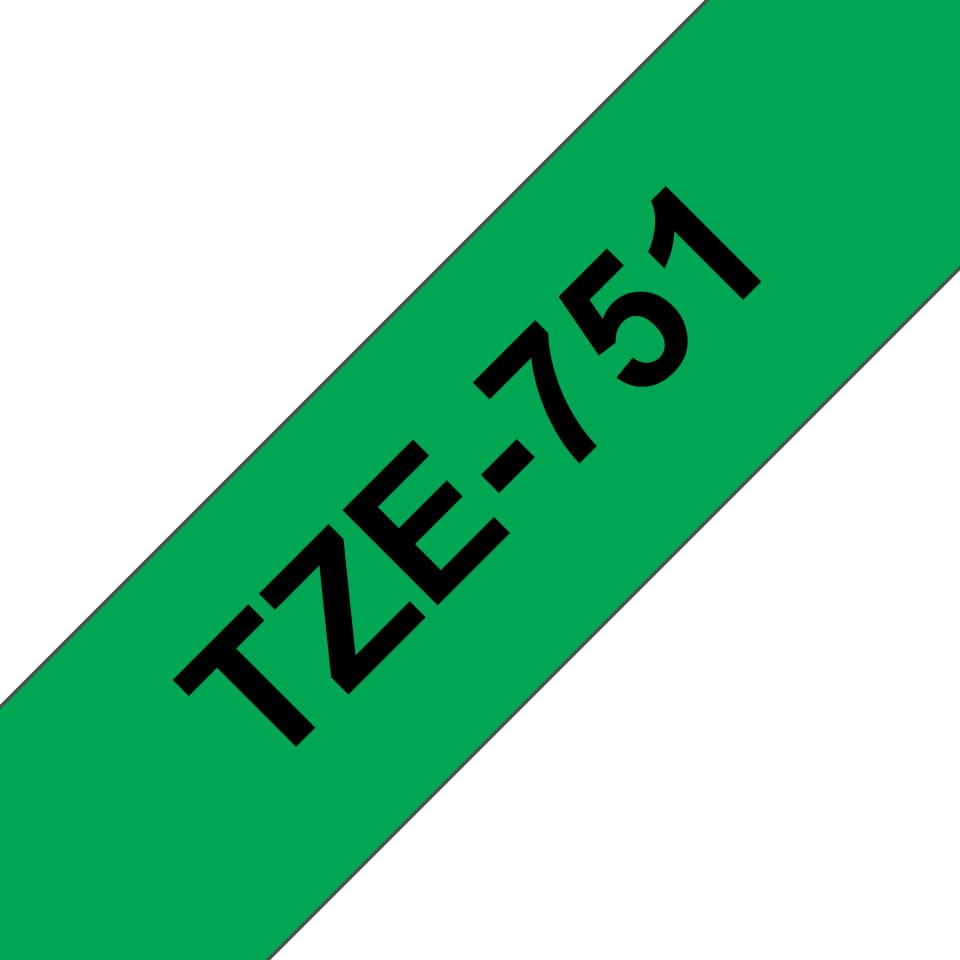 BROTHER P-Touch TZE-751 black on green 24mm