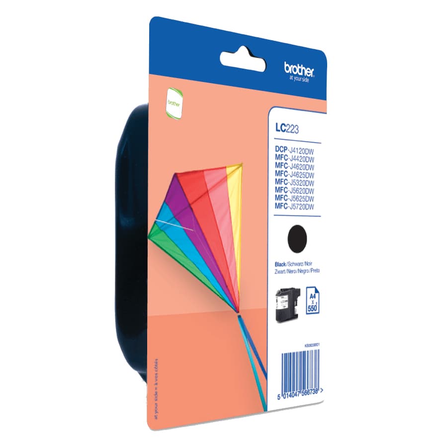 Brother LC223BKBP - Preto - original - blister - tinteiro - para Brother DCP-J4120DW, DCP-J562DW, MFC-J4420DW, MFC-J4625DW, MFC-J5320DW, MFC-J5625DW