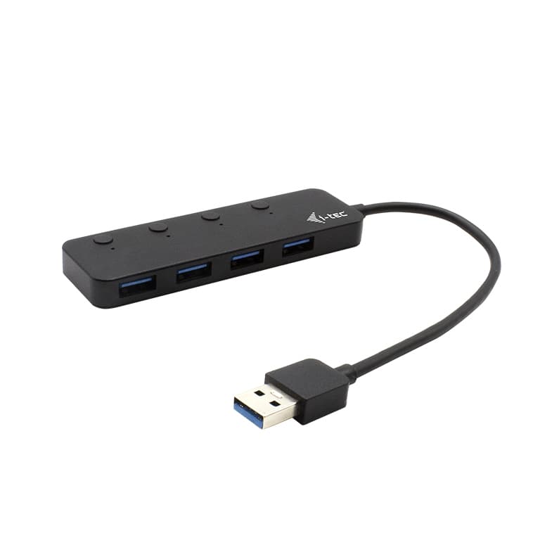 Hub i-tec USB 3.0 4 portas com interruptor individual On/Off - Metal