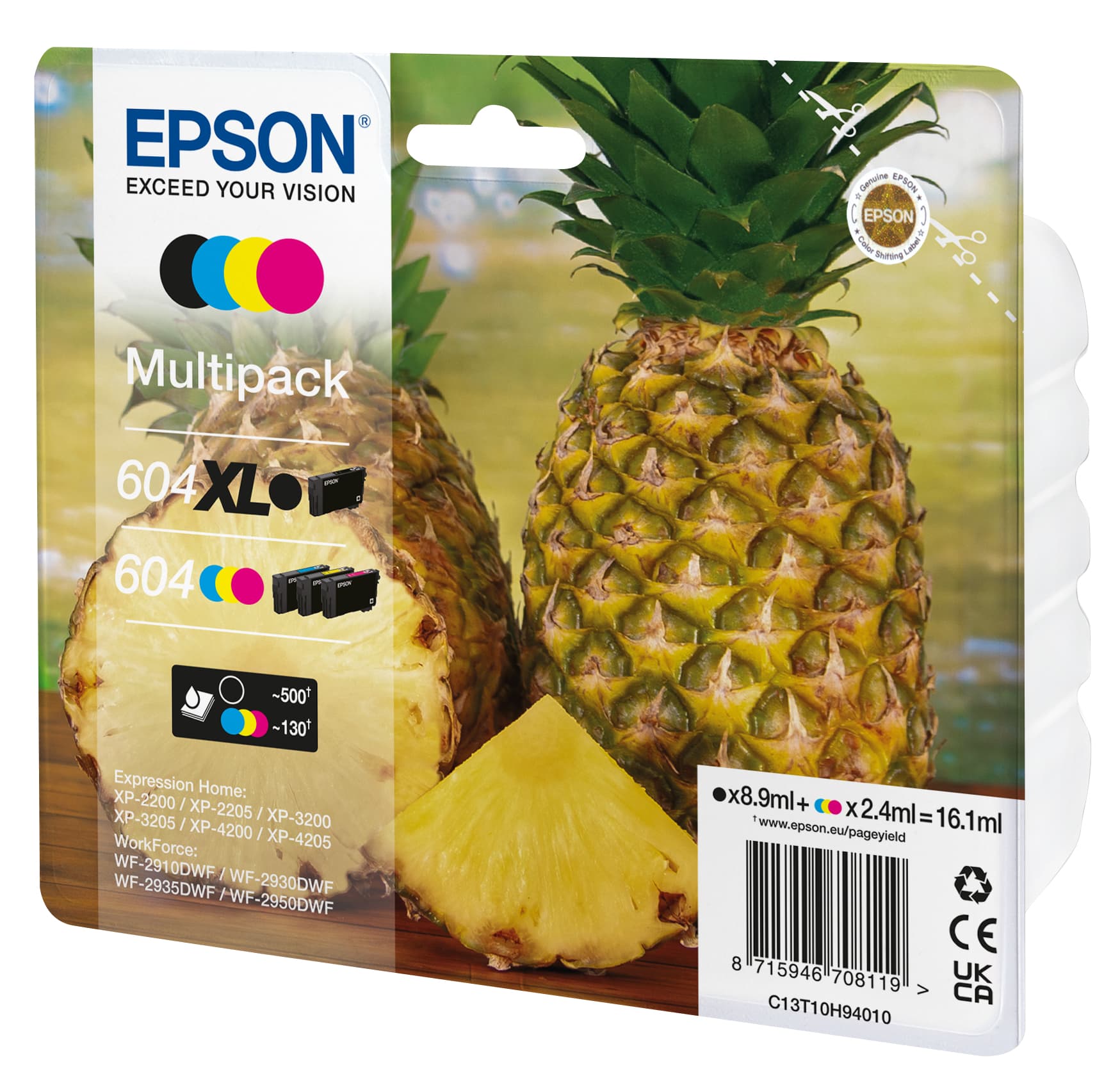 Epson 604/604XL Multipack - Pack de 4 - XL (preto) + Capacidade Normal - preto, azul cyan, magenta, amarelo - original - blister com RF/alarme acústico - tinteiro - para Expression Home XP-2200, 2205, 3200, 3205, 4200, 4205, WorkForce WF-2910, 2930