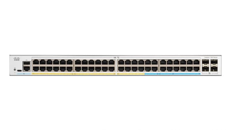Cisco Catalyst 1300-48MGP-4X - Interruptor - L3 - Administrado - 32 x 10/100/1000 (PoE+) + 16 x 2.5G (PoE+) + 4 x 10 Gigabit SFP+ - montável em trilho - PoE+ (370 W)