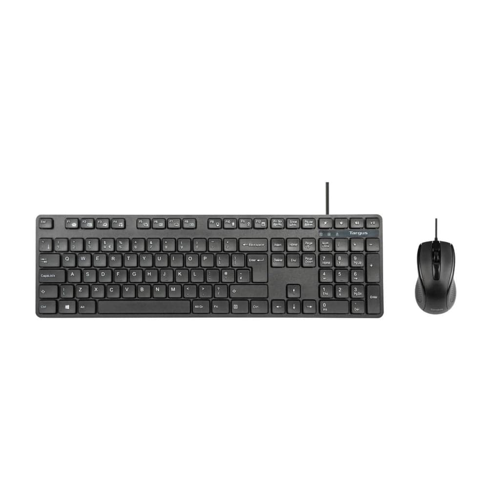 Targus - Conjunto de teclado e rato - combo - full size - antimicrobiana - USB - QWERTY - Reino Unido - preto - Layout Inglês