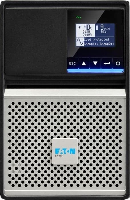 Eaton 5P 850i - Gen 2 - UPS - torre - AC 200/208/220/230/240 V - 680 watt - 850 VA - 1 fase - 7 Ah - RS-232, USB - conectores de saída: 6 - preto/prata