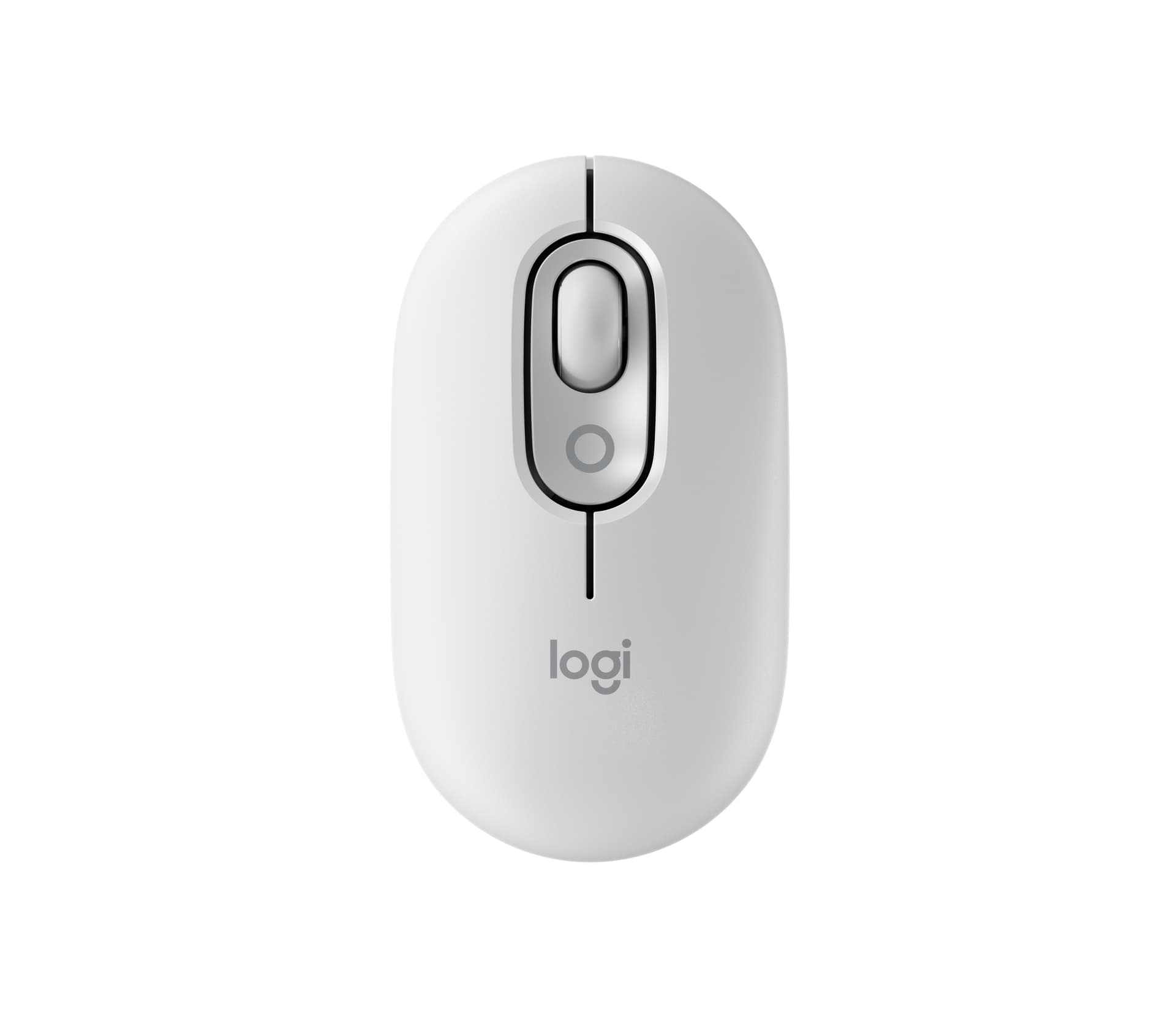 Logitech POP - Rato - emoji personalizável - óptico - 4 botões - sem fios - Bluetooth 5.1 LE - branco sujo