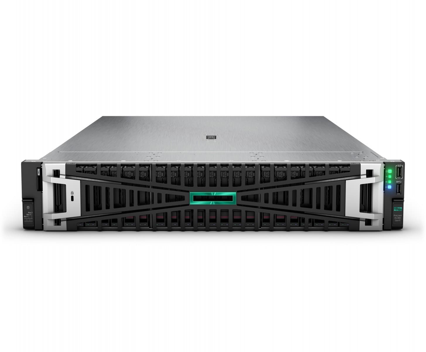 HPE ProLiant DL380 Gen11 - Servidor - montável em bastidor 2U - 2-way - 1 x Xeon Gold 5416S / até 4 GHz - RAM 64 GB - SATA/SAS/NVMe - hot-swap (permuta) 2.5" compartimento(s) - SSD 2 x 480 GB - Gigabit Ethernet, 10 Gigabit Ethernet - sem SO - monitor