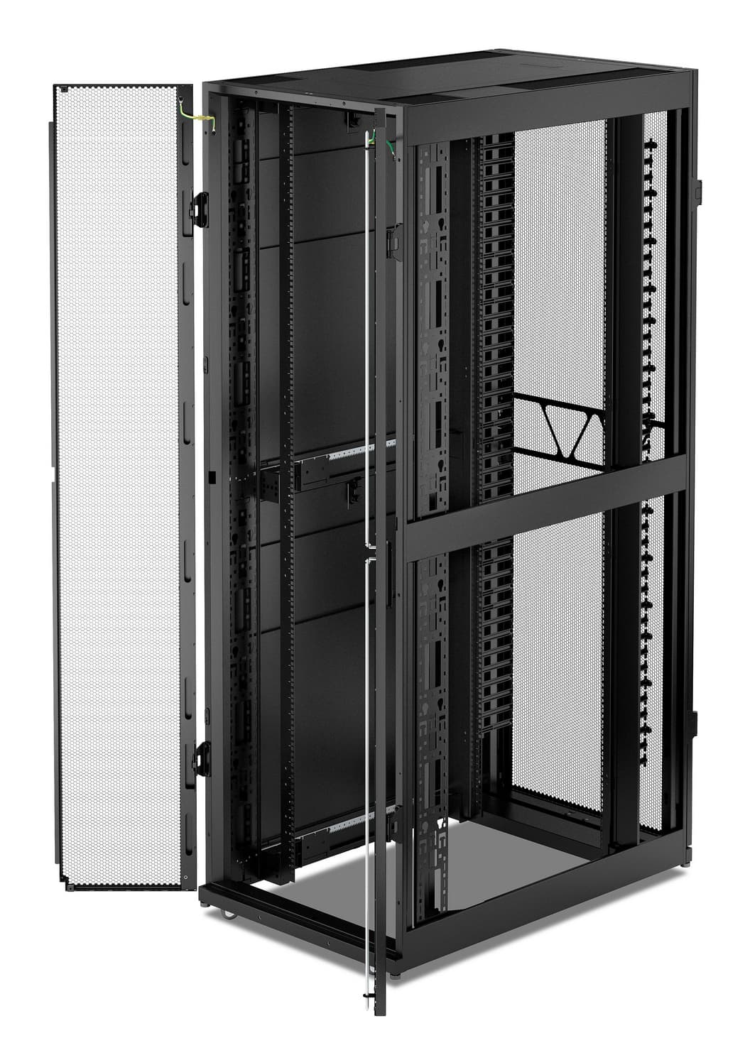 APC NetShelter SX - Gabinete armário - 2258 H x 750W x 1200D mm, com Laterais - para chão - preto - 48U - 19" - Compatível com TAA - para P/N: SMT3000RMI2UC, SMX2KR2UNCX145, SRT3000RMXLA-NC, SRT3000RMXLT-NC, SRT5KRMXLTUS