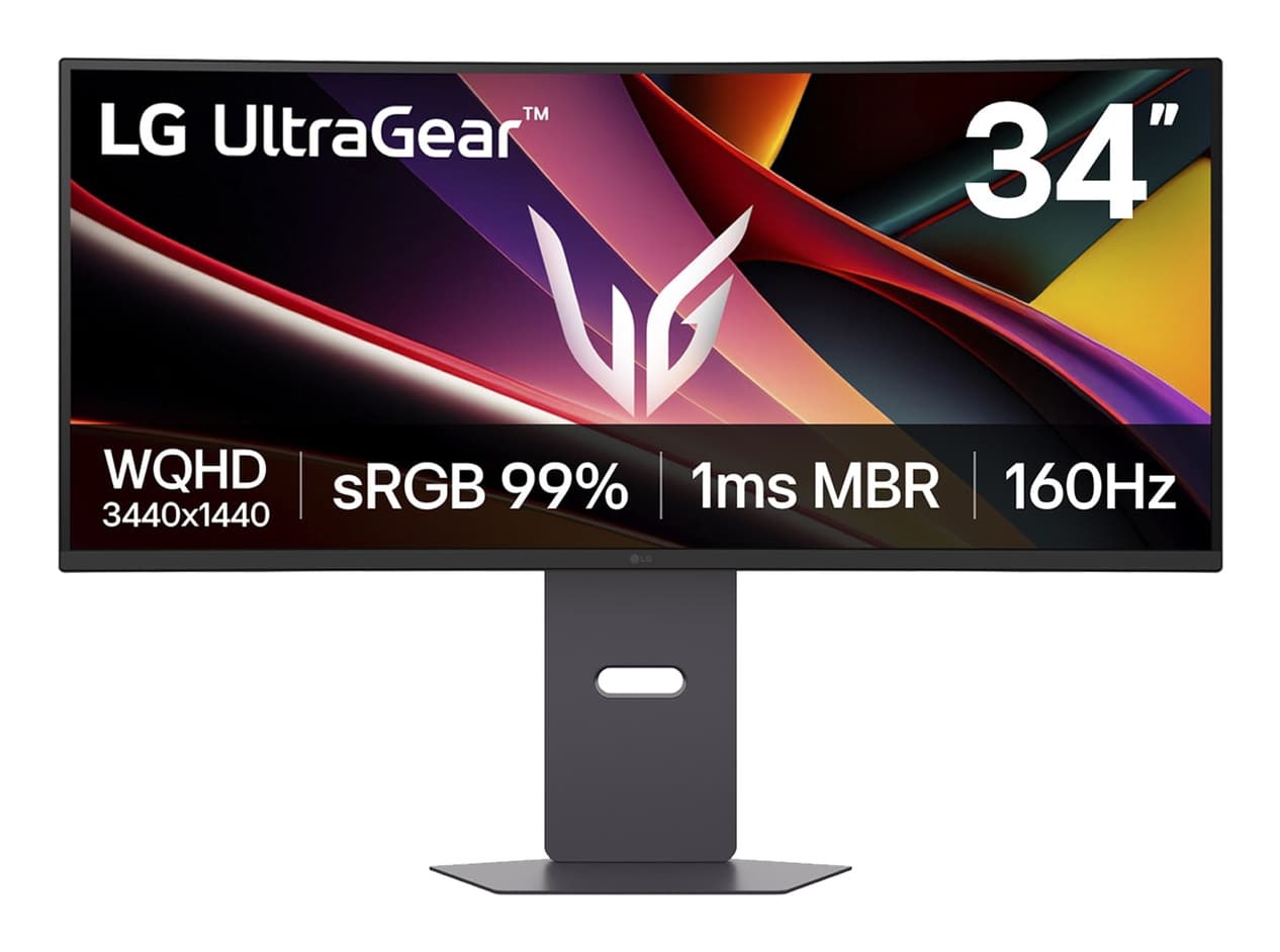 LG UltraGear 34G600A-B - Monitor LED - gaming - curvo - 34" - 3440 x 1440 UWQHD @ 160 Hz - VA - 300 cd/m² - 4000:1 - HDR10 - 1 ms - 2xHDMI, DisplayPort - altifalantes