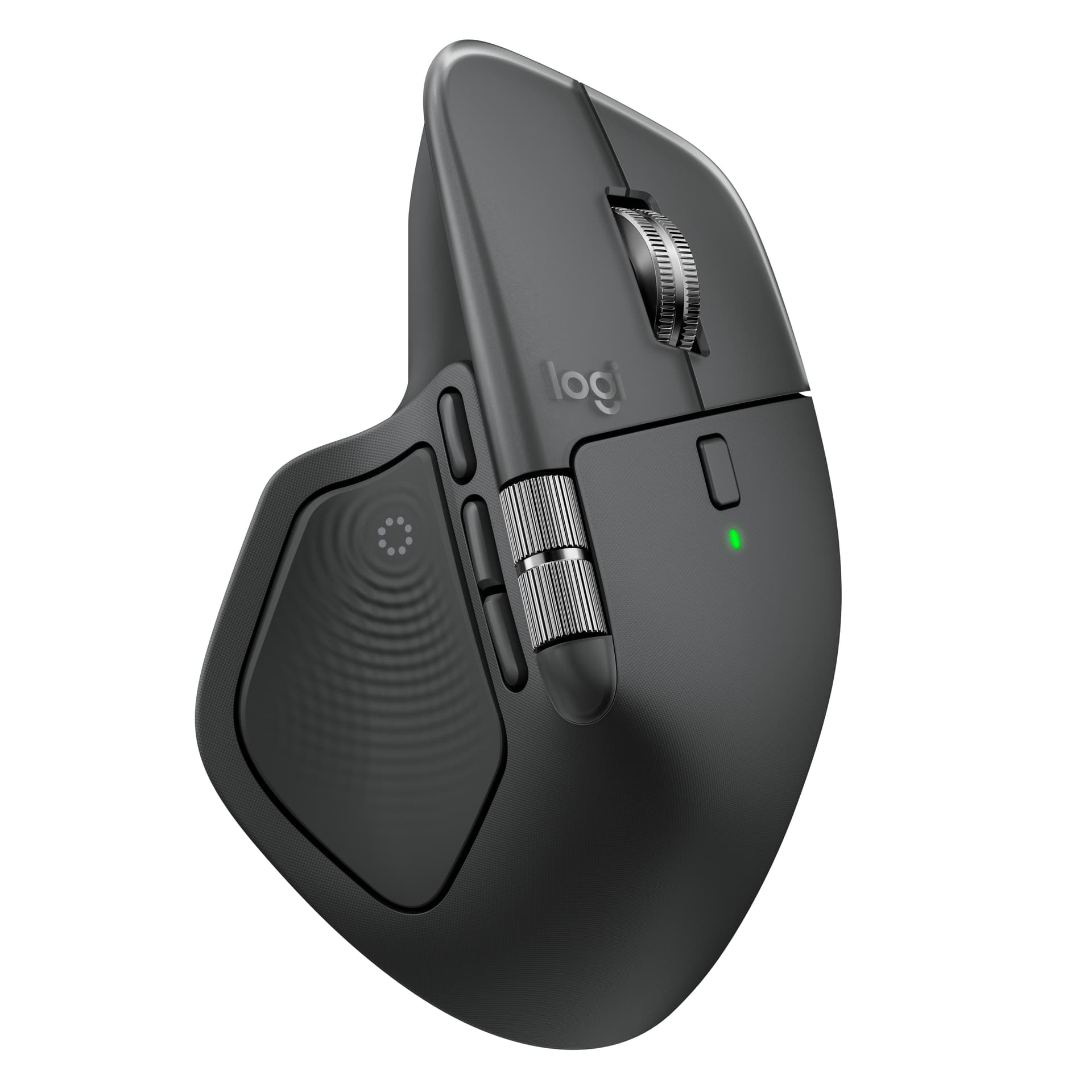 Logitech MX Master 4 - Rato - 8 botões - sem fios - Bluetooth, 2.4 GHz - receptor sem fio USB - grafite