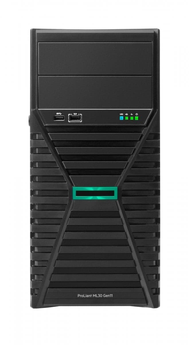 HPE ProLiant ML30 Gen11 - Servidor - torre 4U - 1 via - 1 x Xeon 6325P / até 5.2 GHz - RAM 32 GB - SATA - hot-swap (permuta) 3.5" compartimento(s) - SSD 2 x 960 GB - Gigabit Ethernet - sem SO - monitor: nenhum