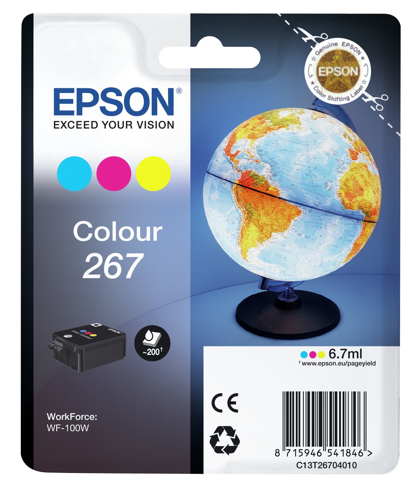 Tinteiro EPSON 267 Cor - WorkForce WF-100W