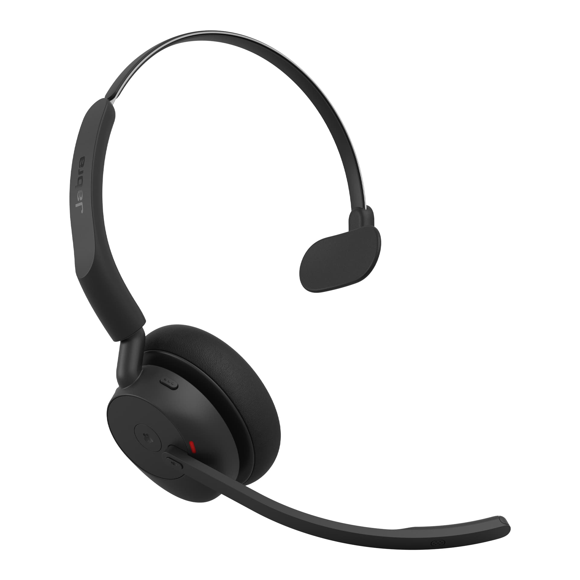 Jabra Evolve3 45 MS Mono - Auscultadores - no ouvido - bluetooth - sem fios, com cabo - cancelamento de ruído activo - USB-A via adaptador Bluetooth, USB-C - com suporte de carregamento - Certificação Microsoft Swift Pair, Certificação Google Meet, C