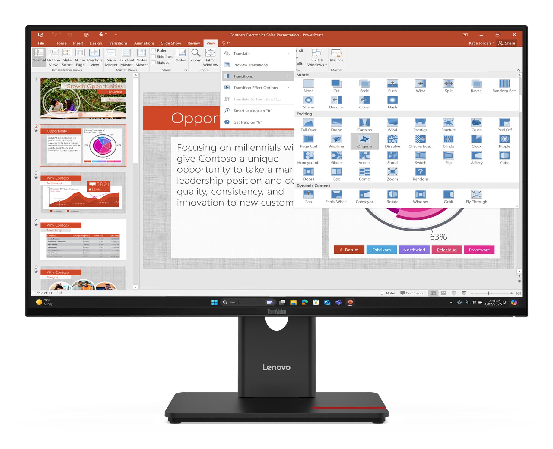 Lenovo ThinkVision T27-40 Monitor, 68,6 cm (27"), 1920 x 1080 pixels