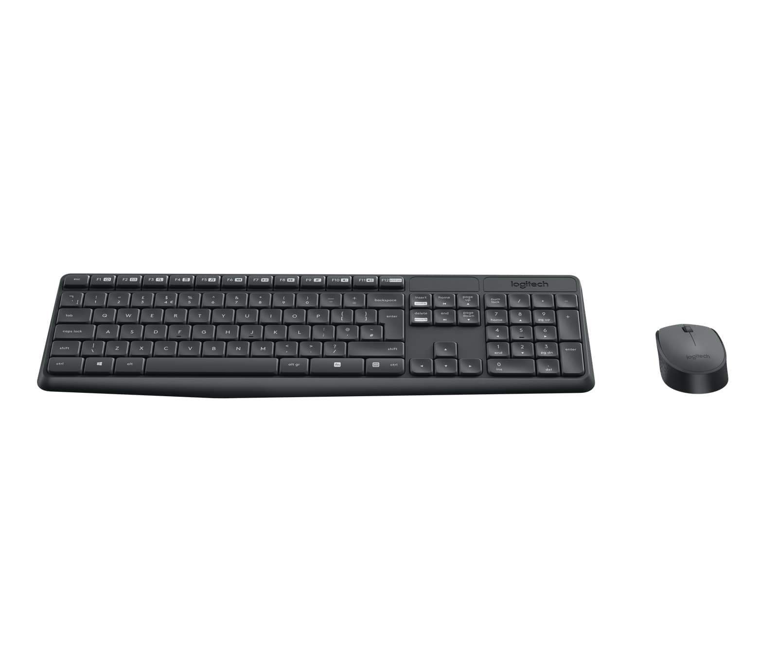 Logitech MK235 - Conjunto de teclado e rato - sem fios - 2.4 GHz - Padrão internacional americano