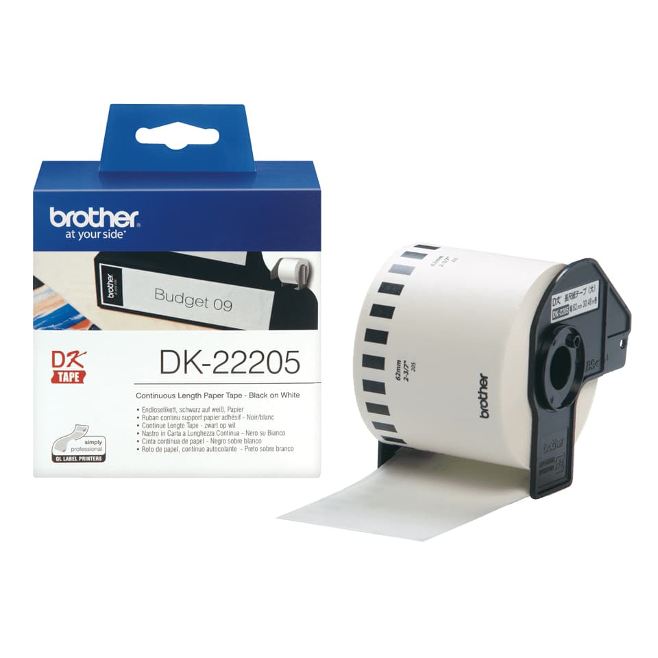 BROTHER ROLO PAPEL CONTINUO BRANCO AUTOCOLANTE DK22205 62MM