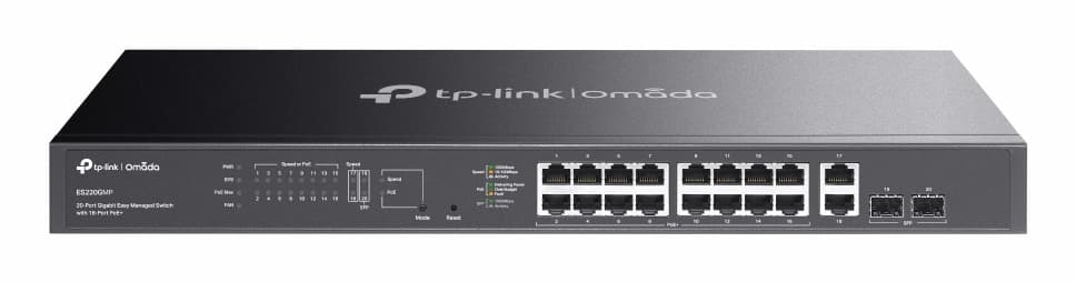 TP-LINK Omada 20-Port Gigabit Easy Managed Switch with 16-Port PoE+ 16x Gigabit PoE+ Ports 2x Gigabit Non-PoE Ports
