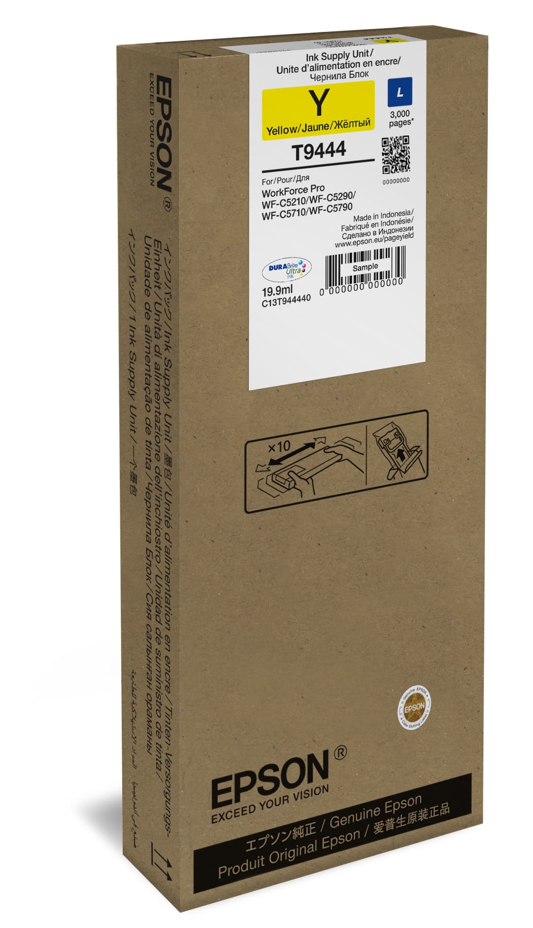 Tinteiro EPSON T9444 Amarelo L - WorkForce Pro WF-C5xxx