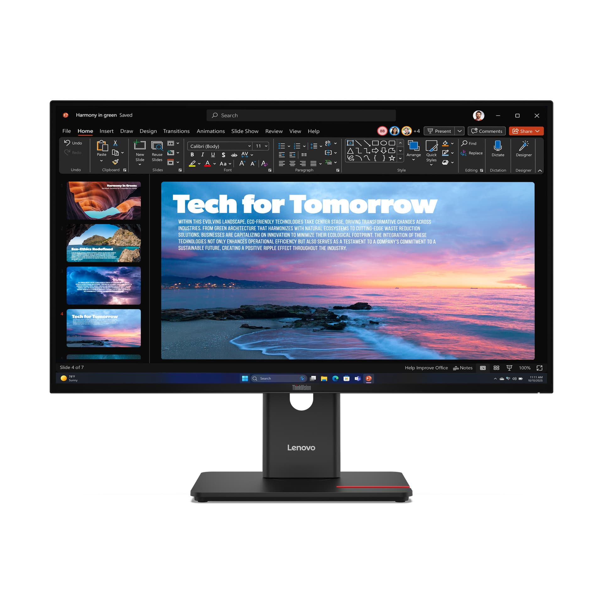 Lenovo ThinkVision T27QD-40 Monitor, 68,6 cm (27"), 2560 x 1440 pixels