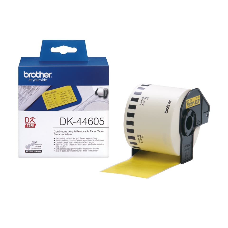 BROTHER ROLO PAPEL CONTINUO AMARELO DK44605 62MM REMOV