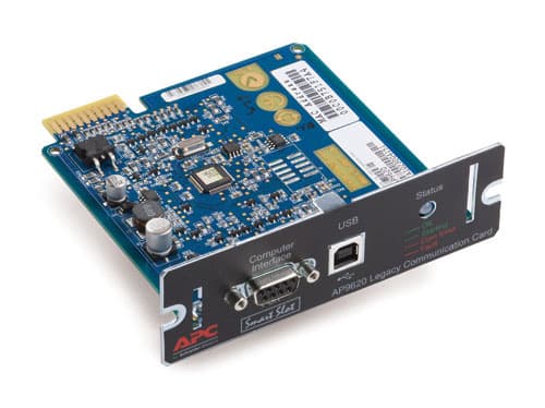 APC Legacy Communications SmartSlot Card - Adaptador de gestão remota - SmartSlot - USB, serial - preto - para Smart-UPS 1000, 750, Smart-UPS RT 3000, 5000, Smart-UPS SRT 1500, Smart-UPS X 1000, 1500
