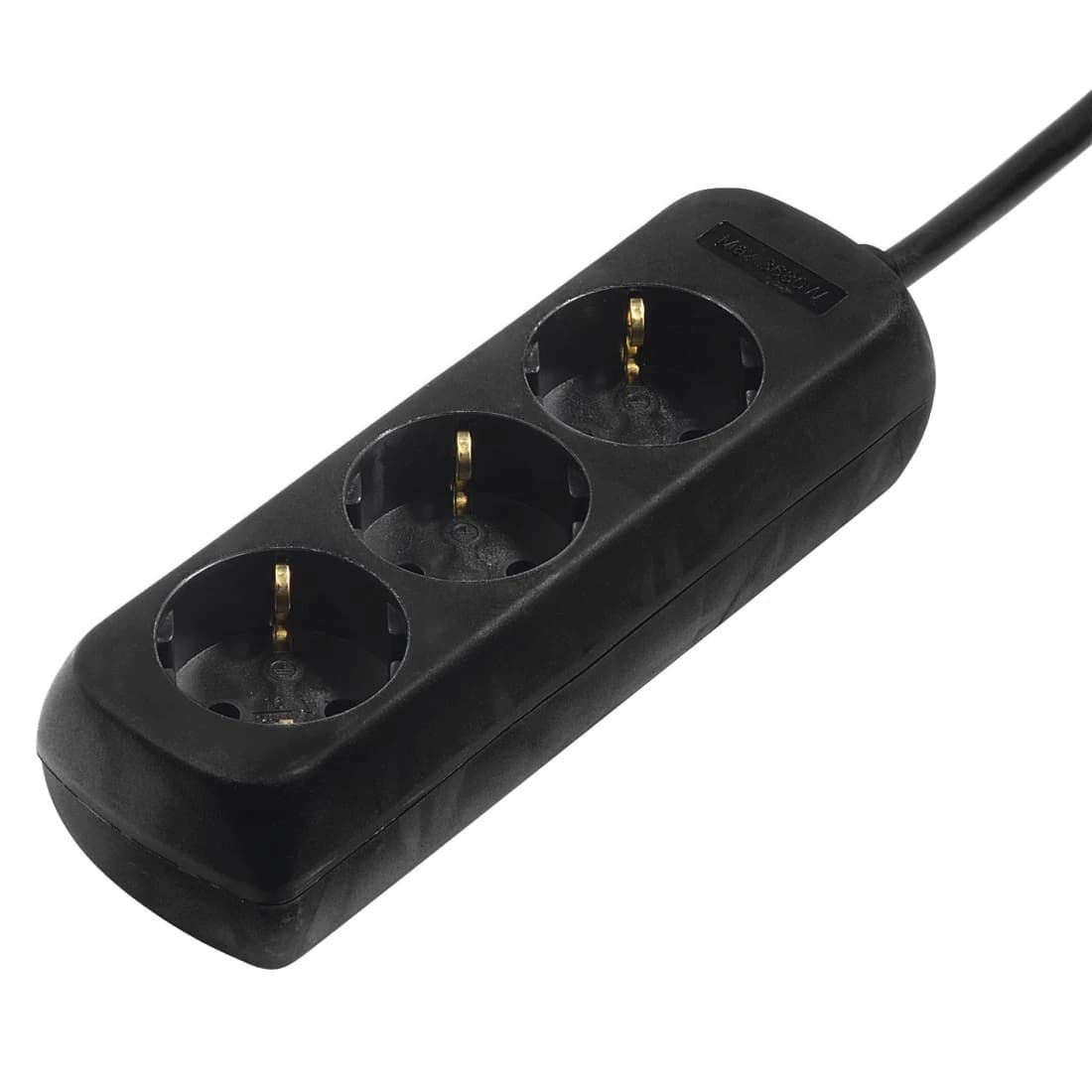 HAMA extension lead 3fold 3m with childlock black
