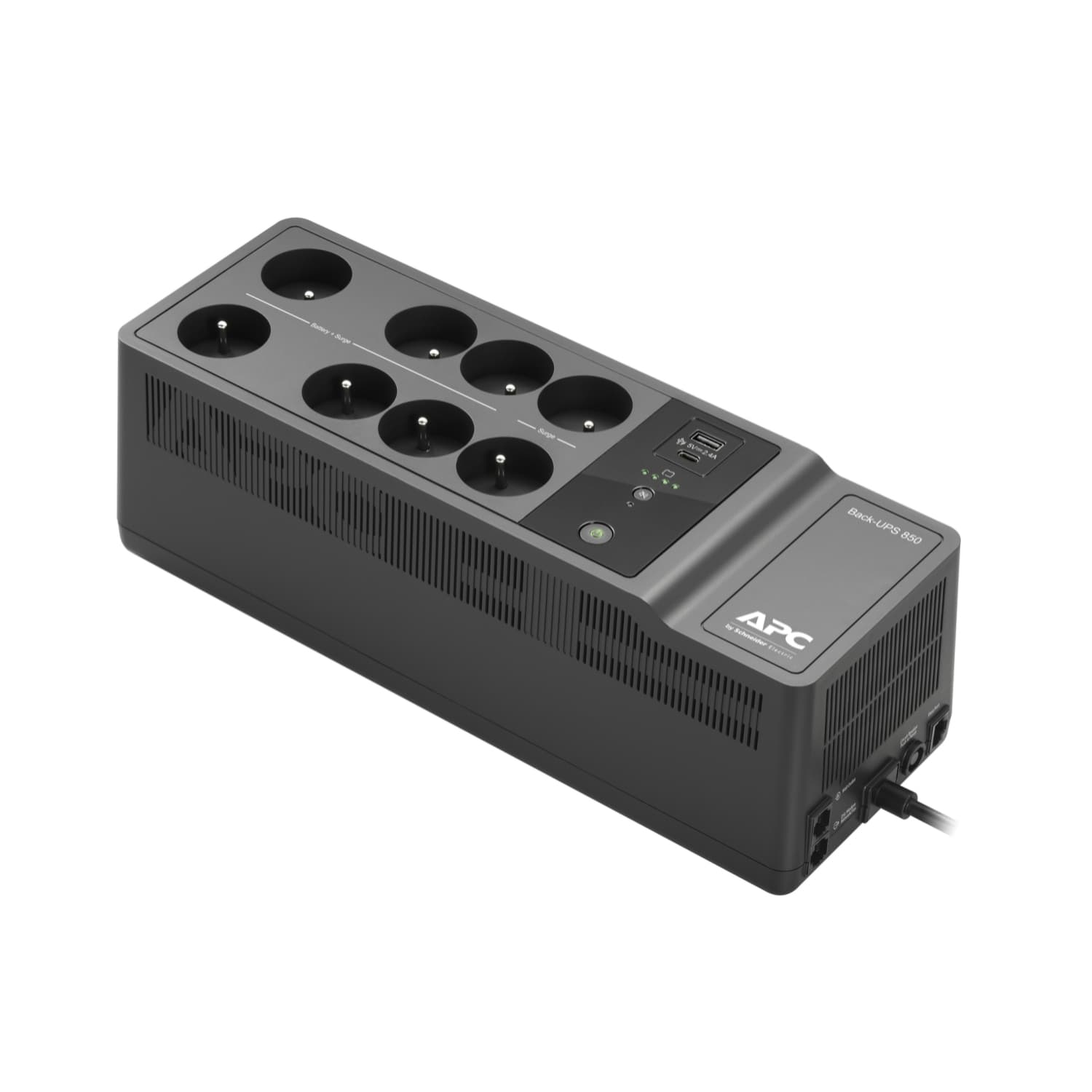 APC Back-UPS BE850G2-FR - UPS - AC 220/230 V - 520 watt - 850 VA - USB - conectores de saída: 8 - França, Bélgica - preto