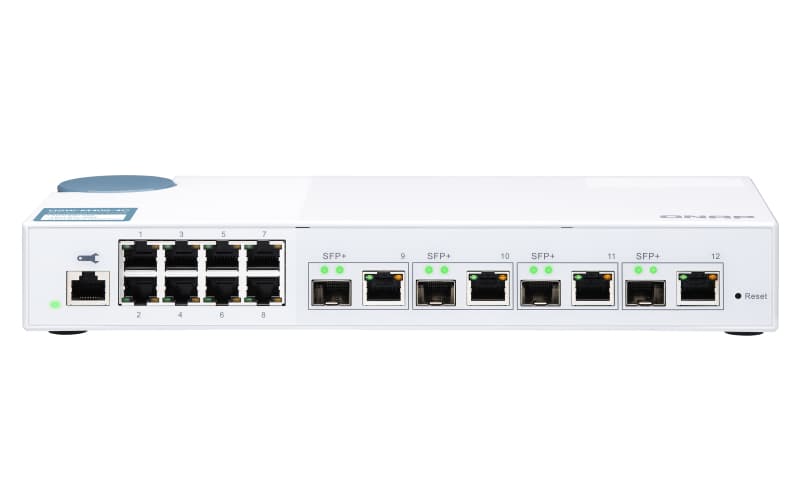 QNAP QSW-M408-4C - Interruptor - Administrado - 8 x 10/100/1000 + 4 x combinado SFP+ 10 Gigabit - desktop