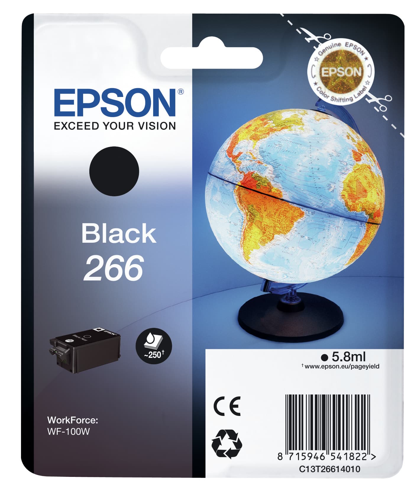 Tinteiro EPSON 266 Preto - WorkForce WF-100W