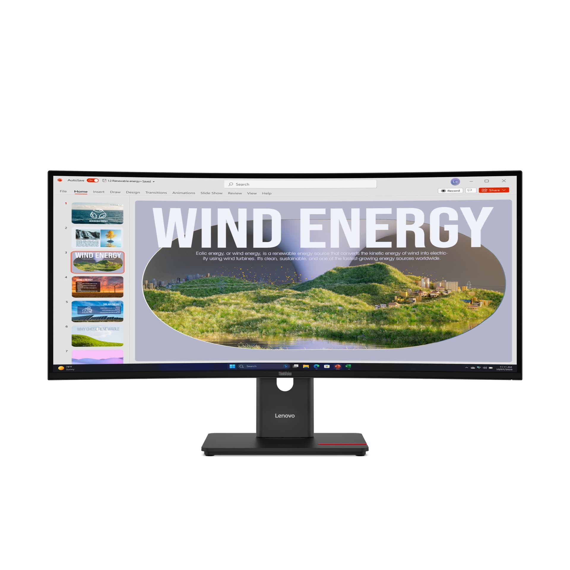 Lenovo ThinkVision T34WD-40 Monitor, 86,4 cm (34"), 3440 x 1440 pixels