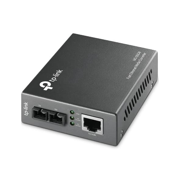 TP-LINK 10/100Mbps RJ45 to 100Mbps multi-mode SC fiber Converter Full-duplexup to 2Km switching power adapter chassis mountable