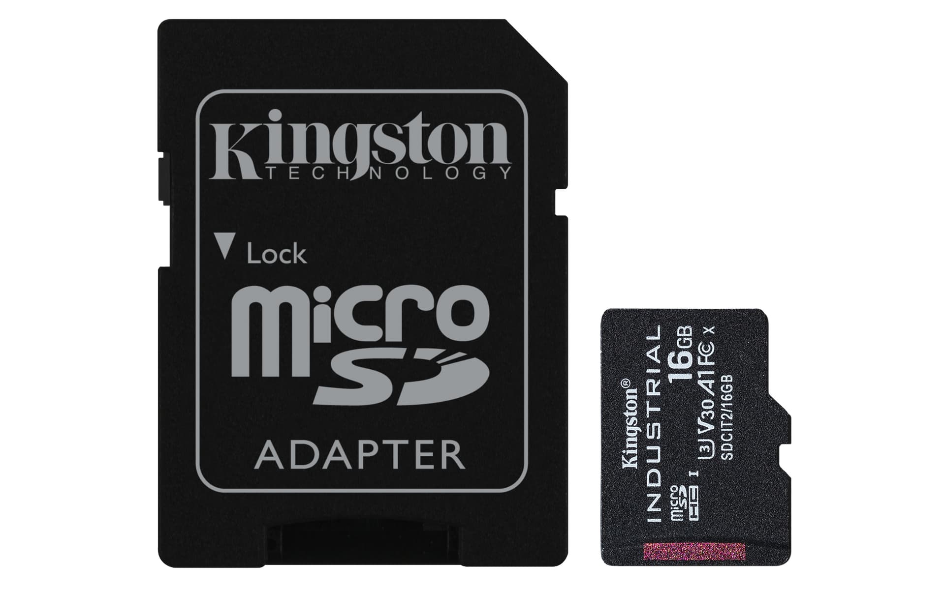 Kingston Industrial - Cartão de memória flash (adaptador microSDHC a SD Incluído) - 16 GB - A1 / Video Class V30 / UHS-I U3 / Class10 - microSDHC UHS-I
