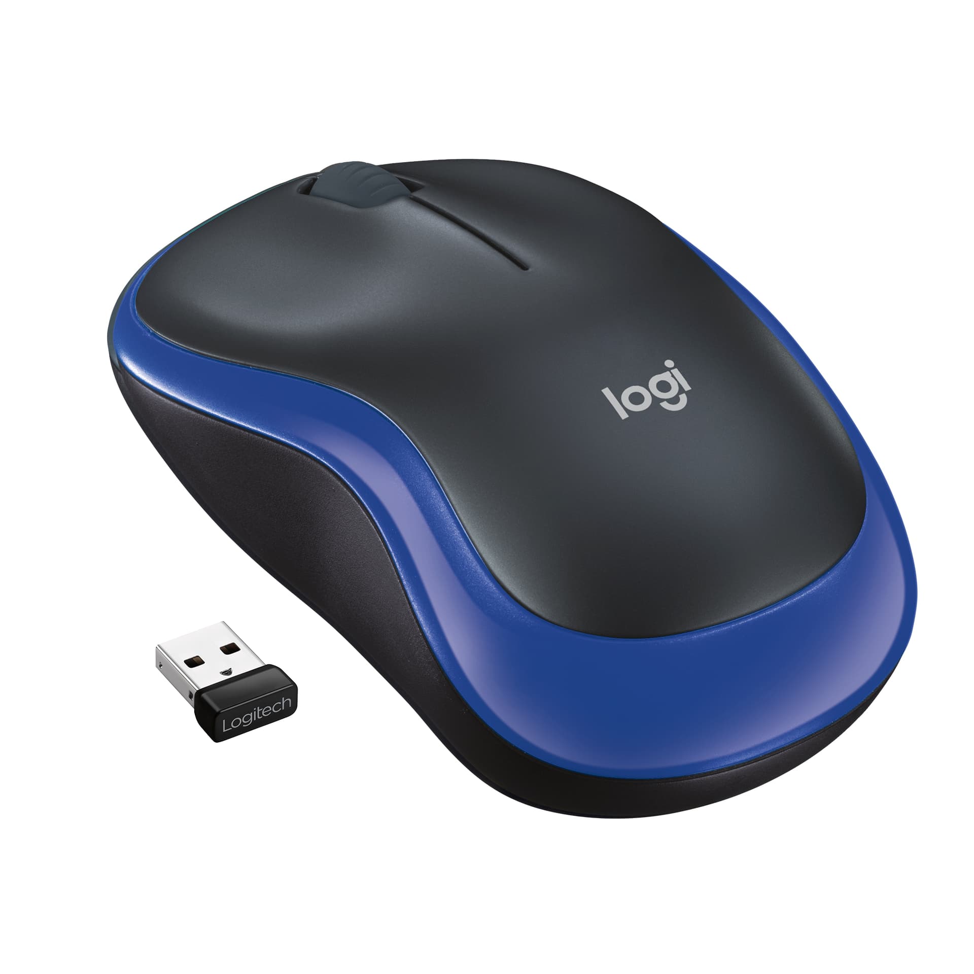 Logitech M185 - Rato - óptico - sem fios - 2.4 GHz - receptor sem fio USB - azul