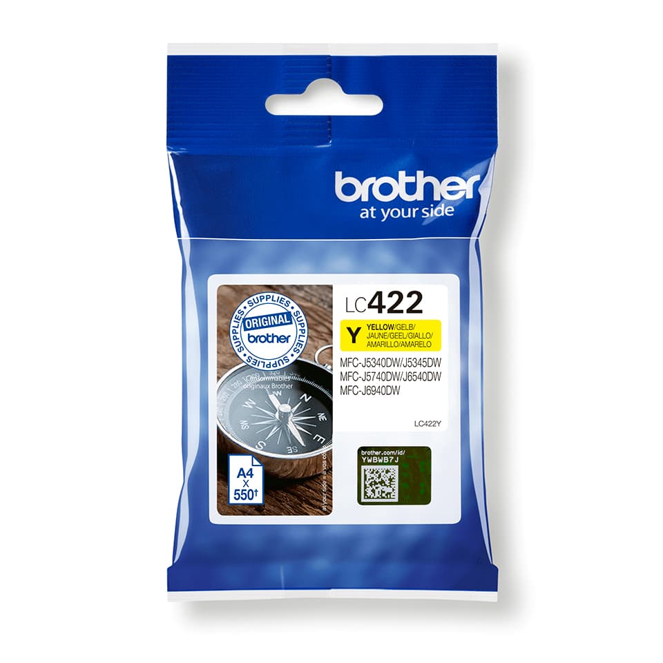Brother LC422Y - Amarelo - original - tinteiro - para Brother MFC-J5340DW, MFC-J5340DWE, MFC-J5345DW, MFC-J5740DW, MFC-J6540DW, MFC-J6940DW