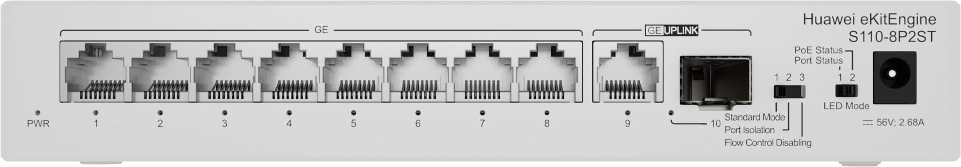 HUAWEI SWITCH CLOUDENGINE S110-8P2ST POWER OVER ETHERNET (POE)