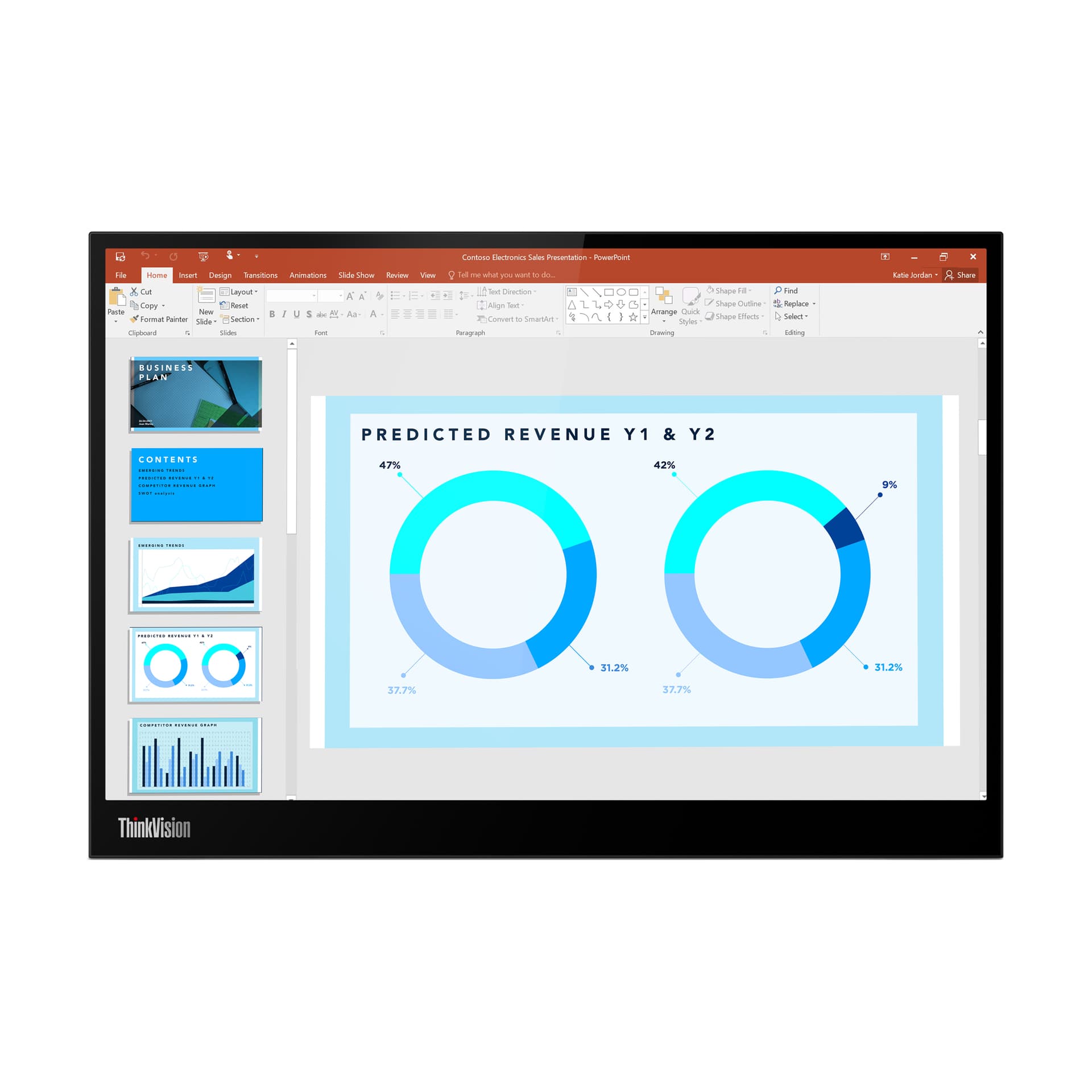 Lenovo ThinkVision M14d Monitor, 35,6 cm (14"), 2240 x 1400 pixels
