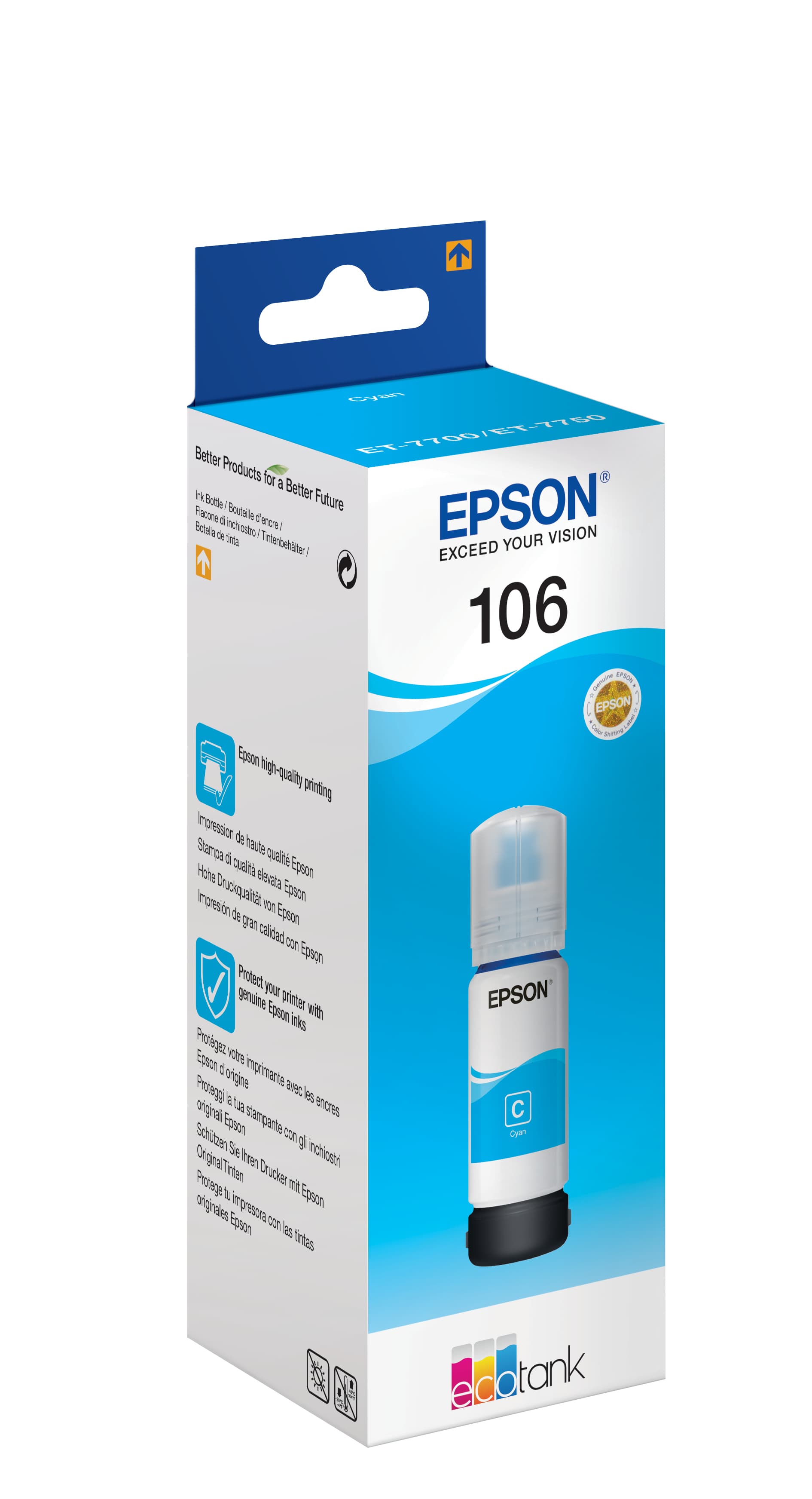 Recarga de Tinta EPSON Serie 106 Ciano (70ml) - EcoTank 7700/7750