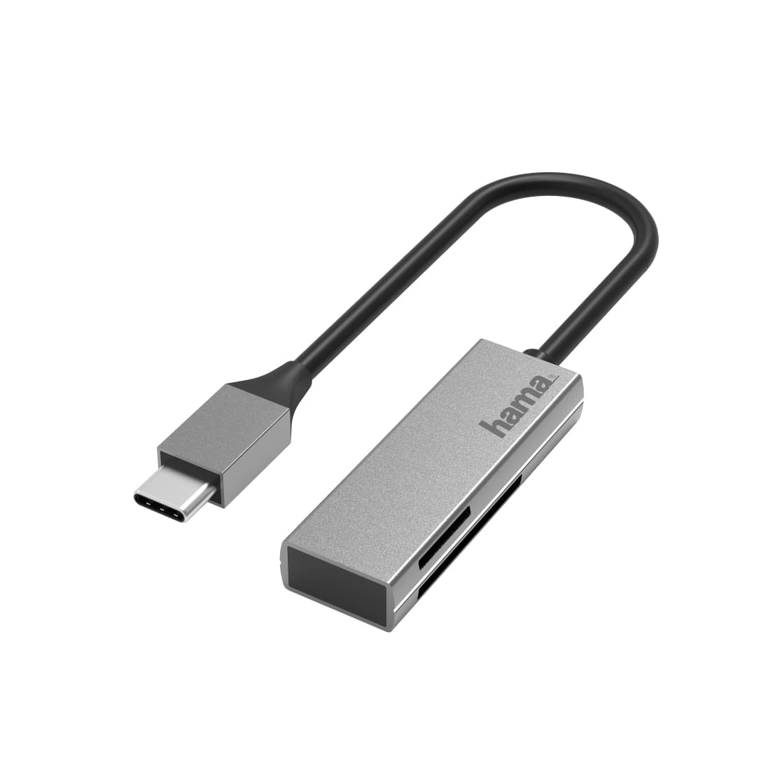 HAMA USB-C CARD READER, USB 3.0, SD/MICROSD, ALUMINUM