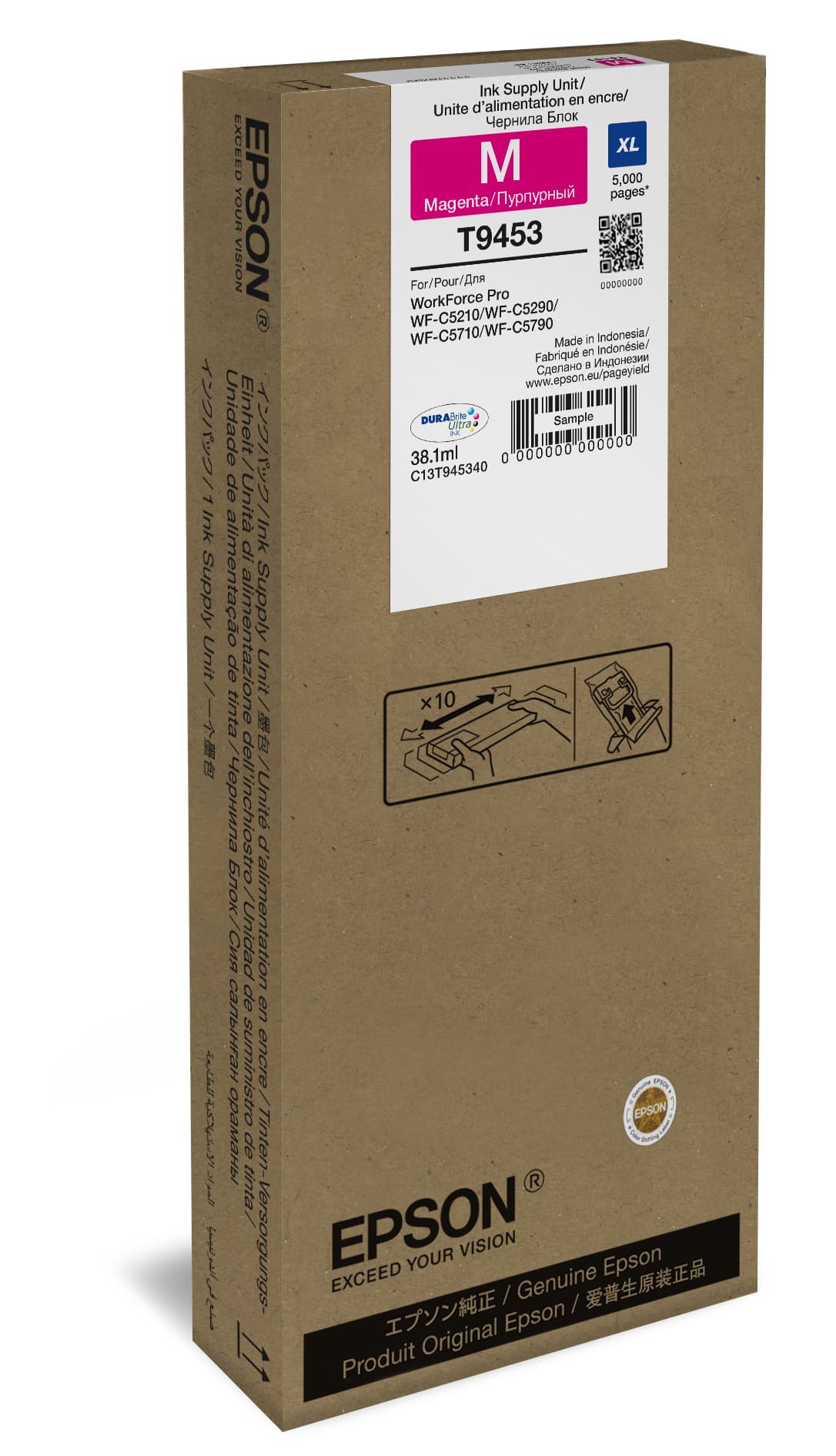 Epson T9453 - 38.1 ml - XL - magenta - original - tinteiro - para WorkForce Pro WF-C5210DW, WF-C5290DW, WF-C5710DWF, WF-C5790DWF