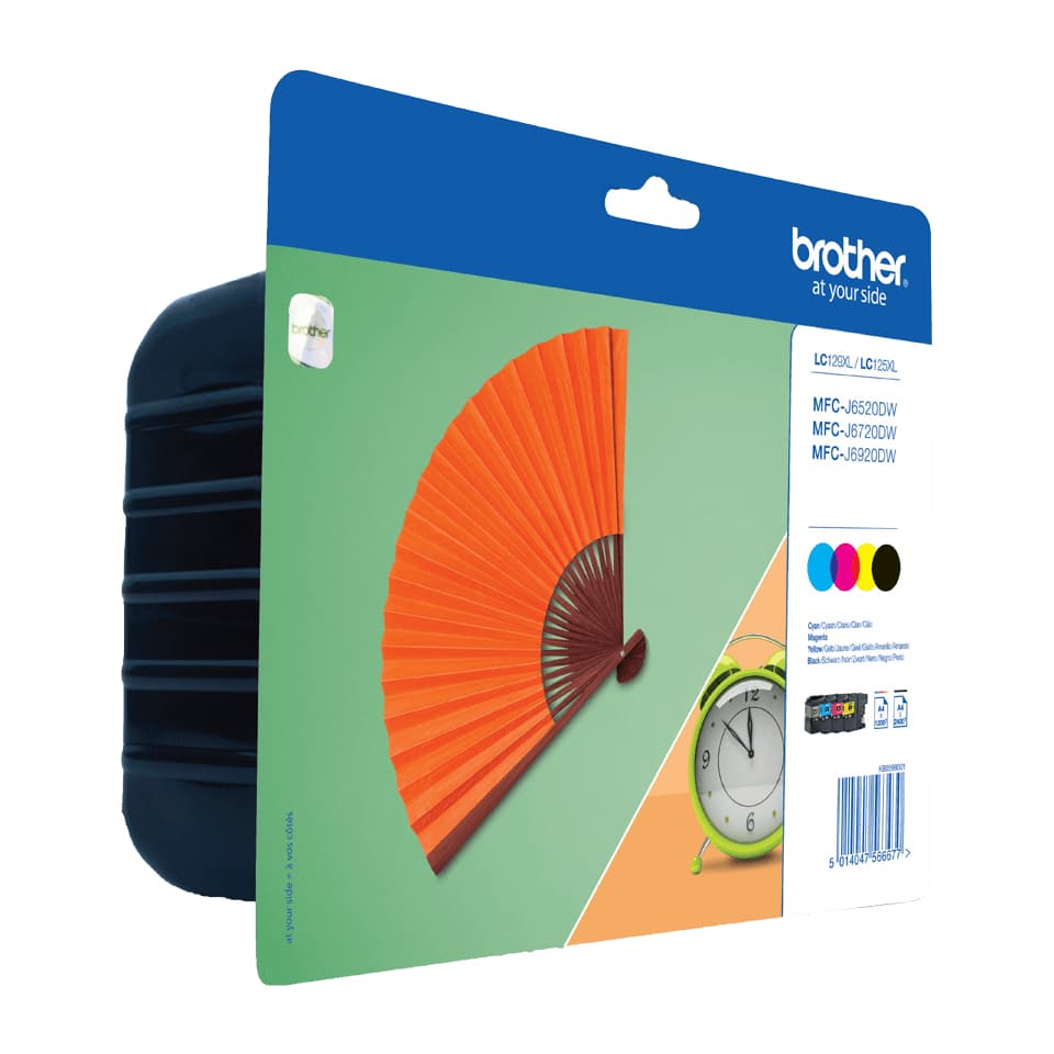 BROTHER LC-129XLVALBP ink cartridge black and tri-colour standard capacity bk: 2.400 cl: 1.200 pages 1-pack blister without alarm