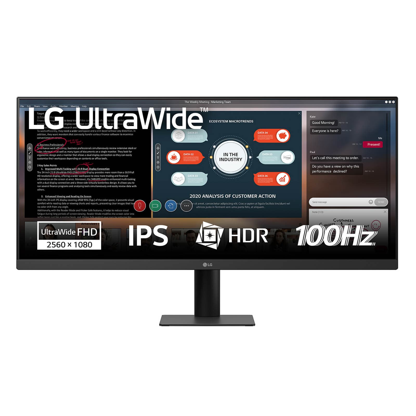 LG MONITOR IPS 29" WFHD 21:9 5MS 100HZ HDMI DP 29U511A-B
