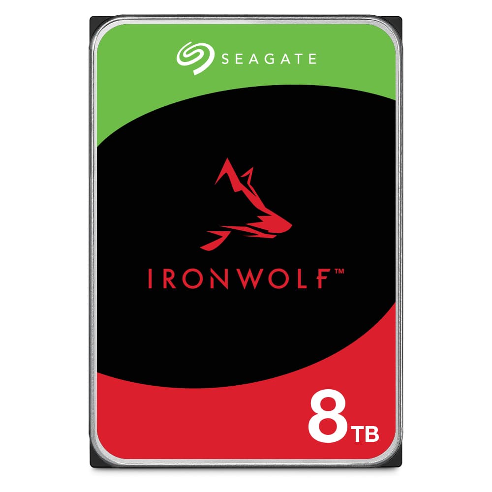 SEAGATE NAS HDD 8TB IronWolf 7200rpm 6Gb/s SATA 256MB cache 89cm 3.5inch 24x7 CMR for NAS and RAID Rackmount systems BLK
