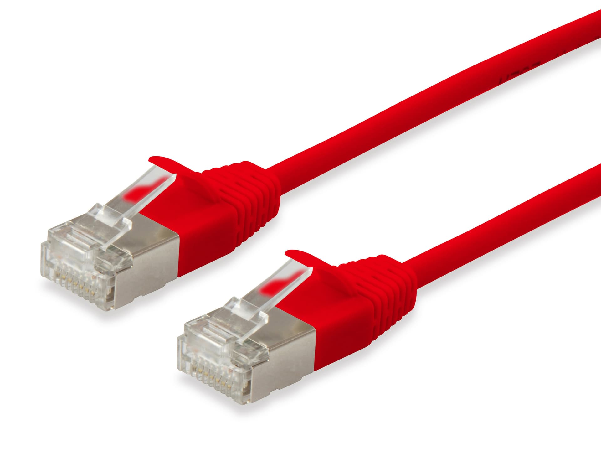 EQUIP CHICOTE CAT6A F/FTP SLIM 0.25M VERMELHO