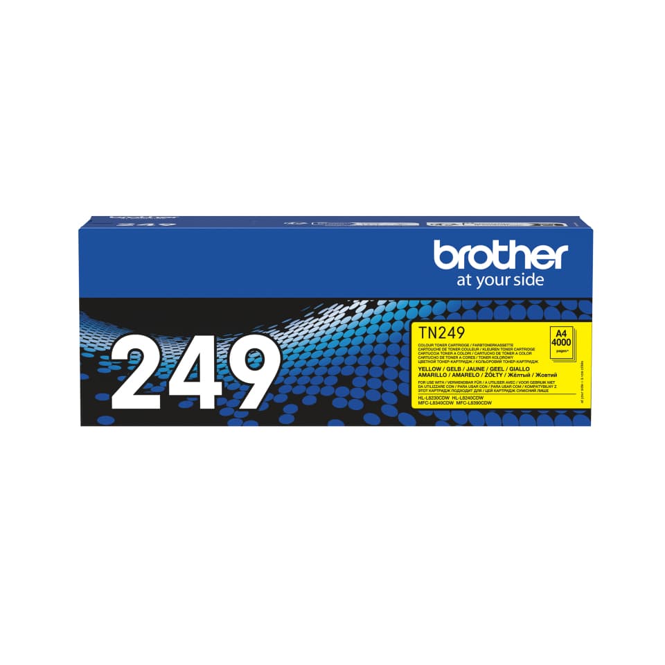 BROTHER TN-249Y Yellow Toner Cartridge Prints 4.000 pages